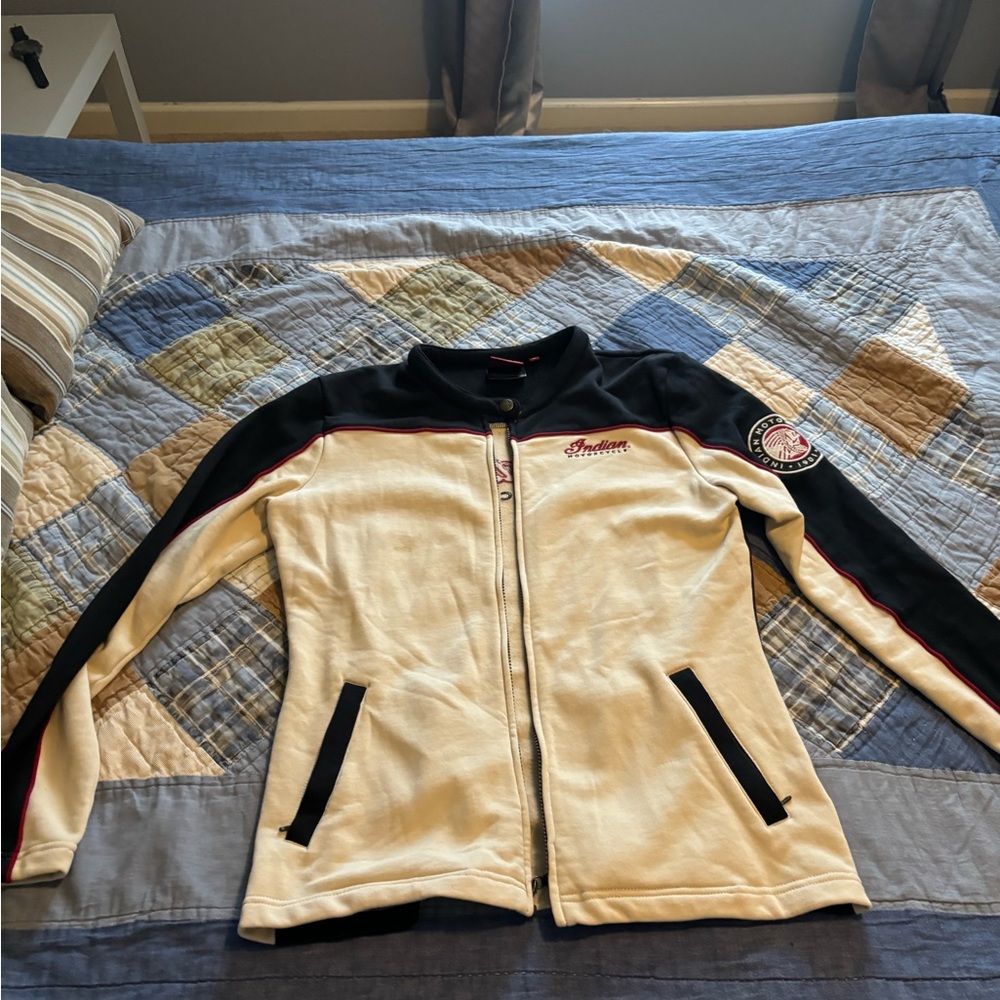 Indian Motorcycle : Women's Black and Cream Jacket